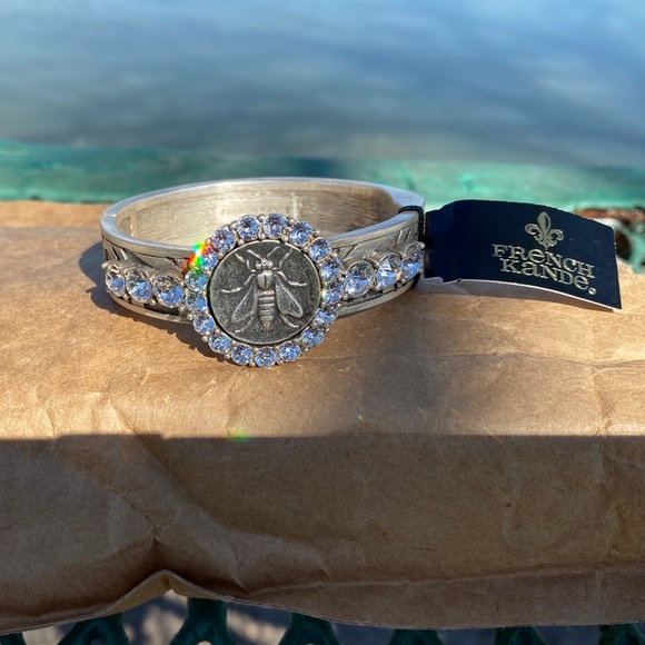 French Kande Jewelry - COPY - French Kande Swarovski Cuff w/Bee Medallion